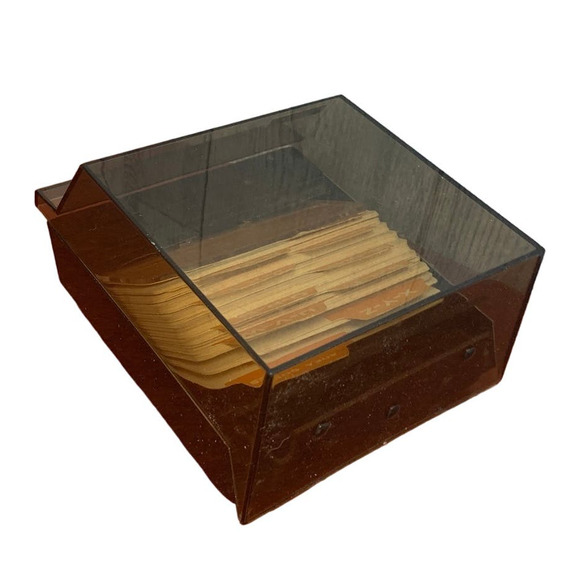 Vintage Rolodex Petite Complete Plastic Organizing Box W Phone Number Cards - Picture 3 of 6